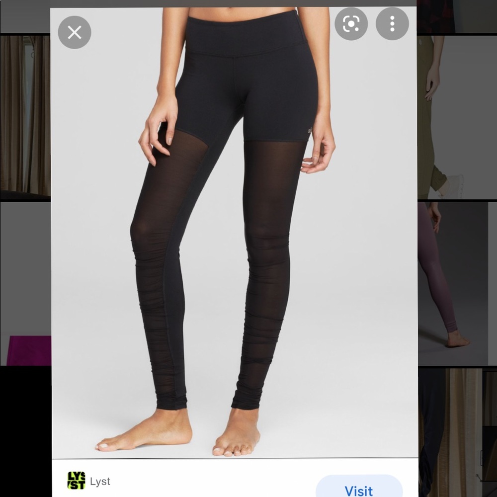 Alo large black mesh crop legging